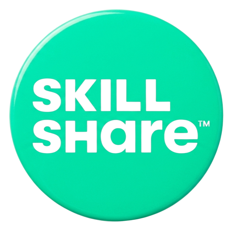 Skillshare icon linking to SchoolDesign official profile for premium online courses in 3D modeling and architectural rendering.